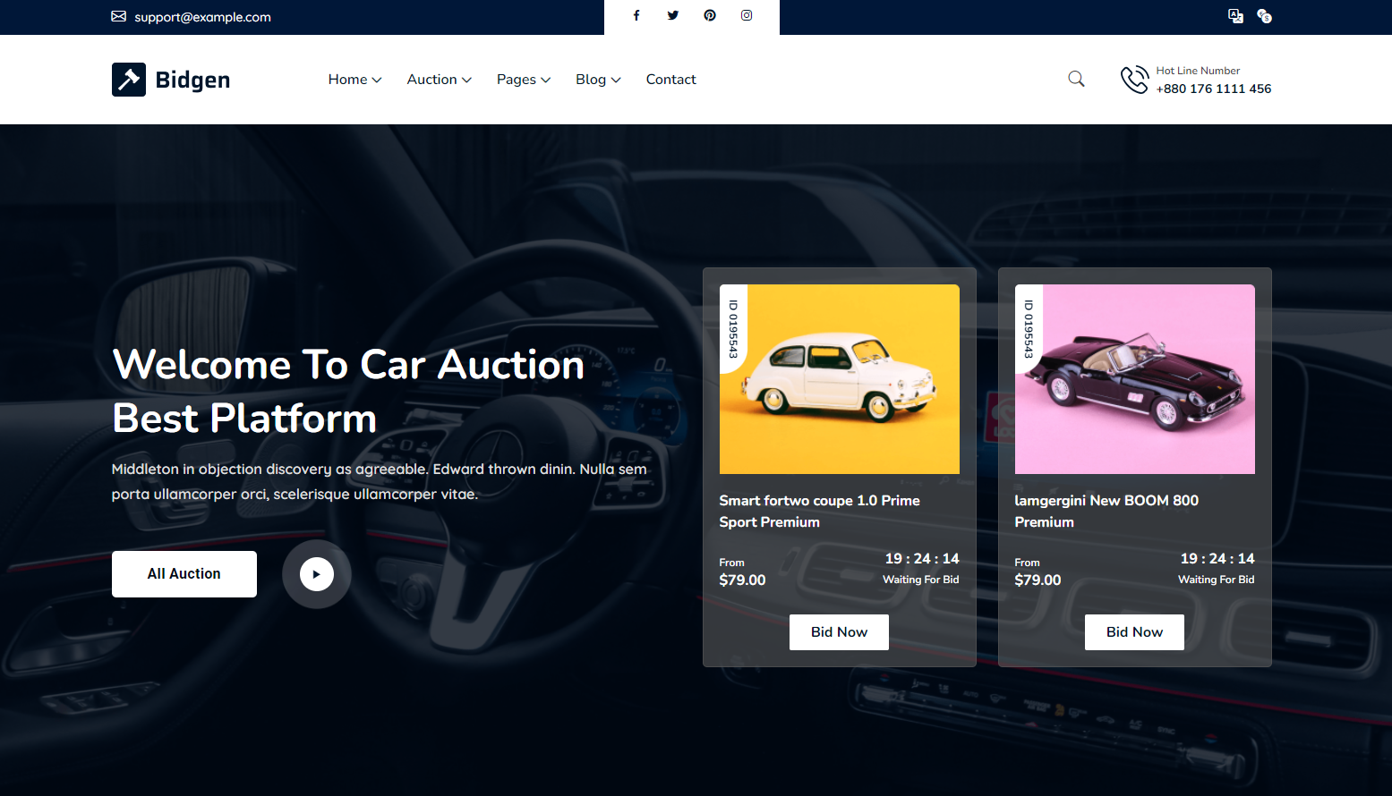 Mẫu thiết kế website c&ocirc;ng ty đấu gi&aacute;, đấu thầu, mua h&agrave;ng trực tuyến